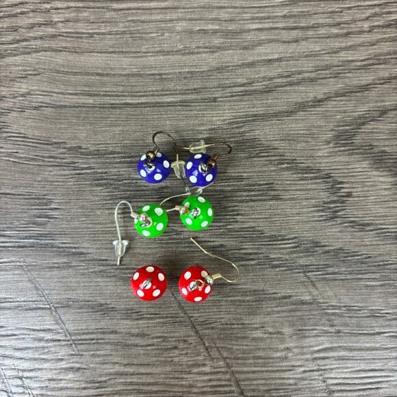 Lot of 6 Adorable Cat Mushroom Duck Earrings Girls Trendy Animal Artsy - Picture 2 of 3